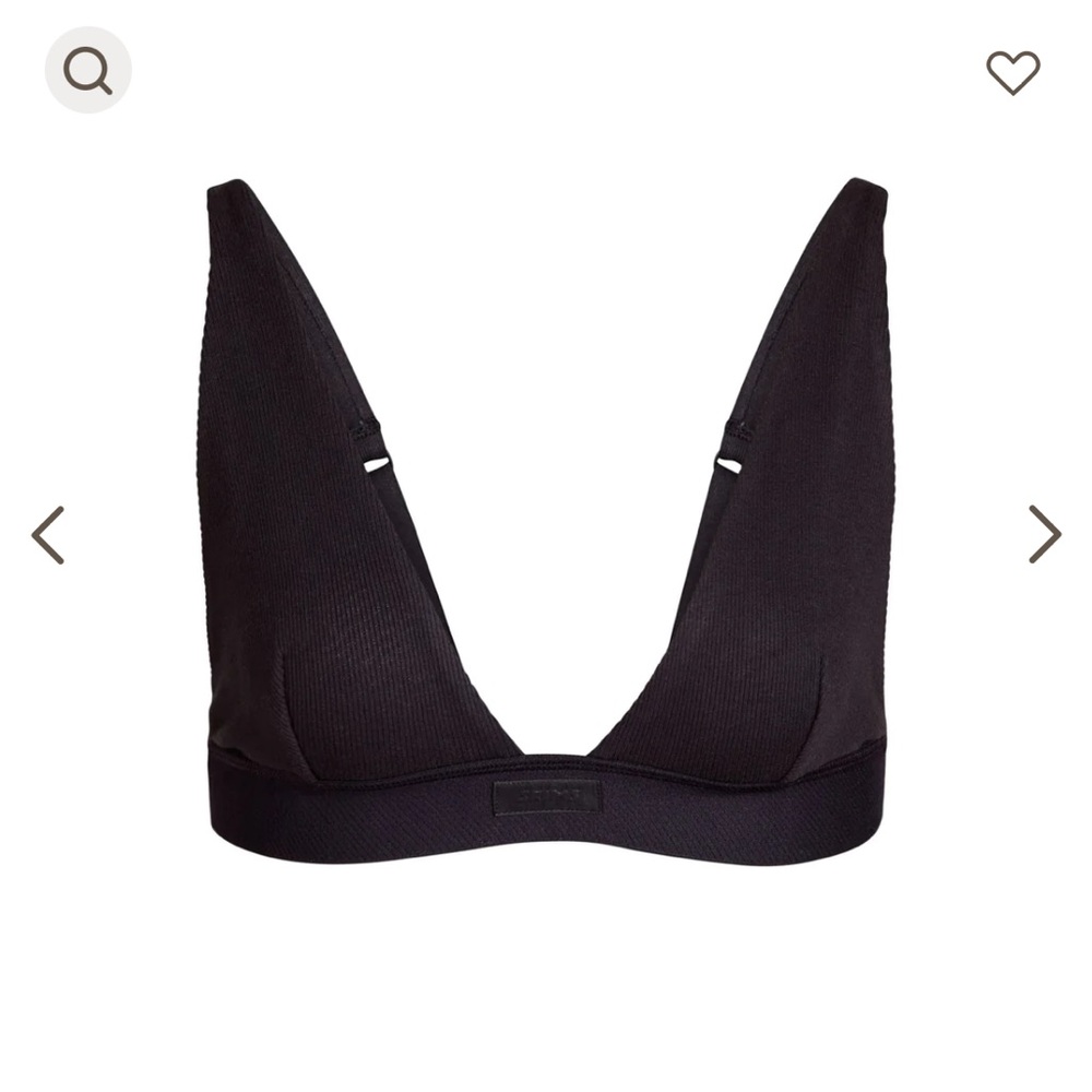 Skims cotton rib plunge bralette